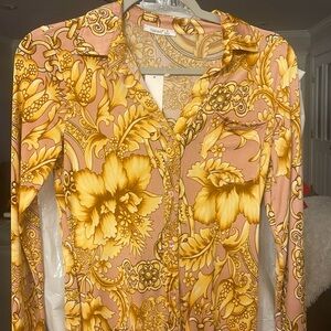 Comfortable Pink and Gold Dress